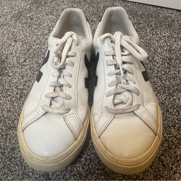 Veja Esplar Leather Sneakers White Black Women’s 7 Low Top - Picture 2 of 11